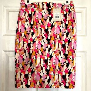 Rare NWT Boden bird pencil skirt Size 6R